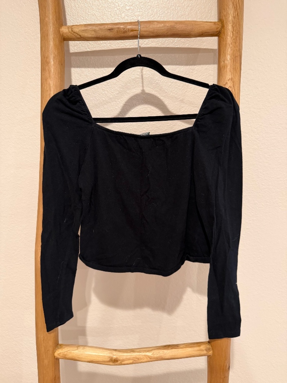 Black square neck long sleeve